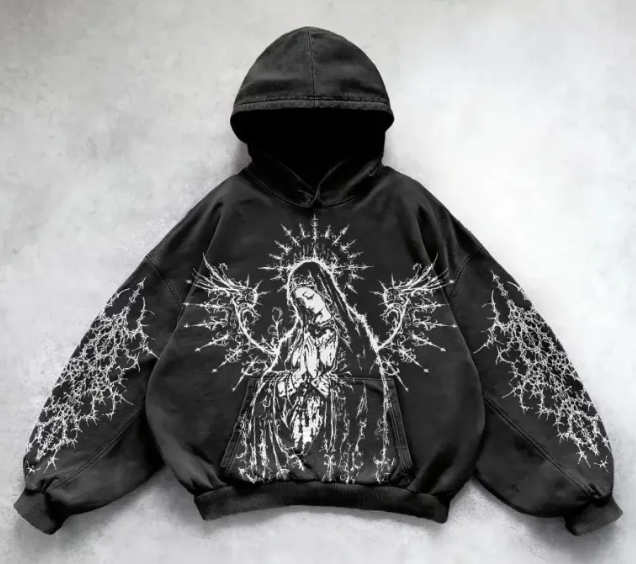 Hooded Printed Hip Hop Y2G Streetwear Sweatshirt
